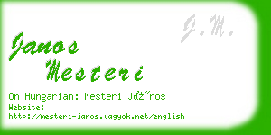 janos mesteri business card